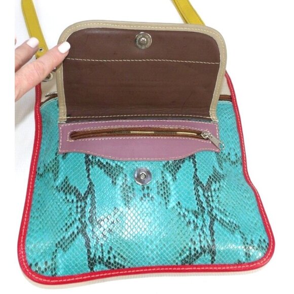 Leather patchwork small cross body, shoulder bag, handbag, purse NEW NO TAGS - Picture 4 of 8